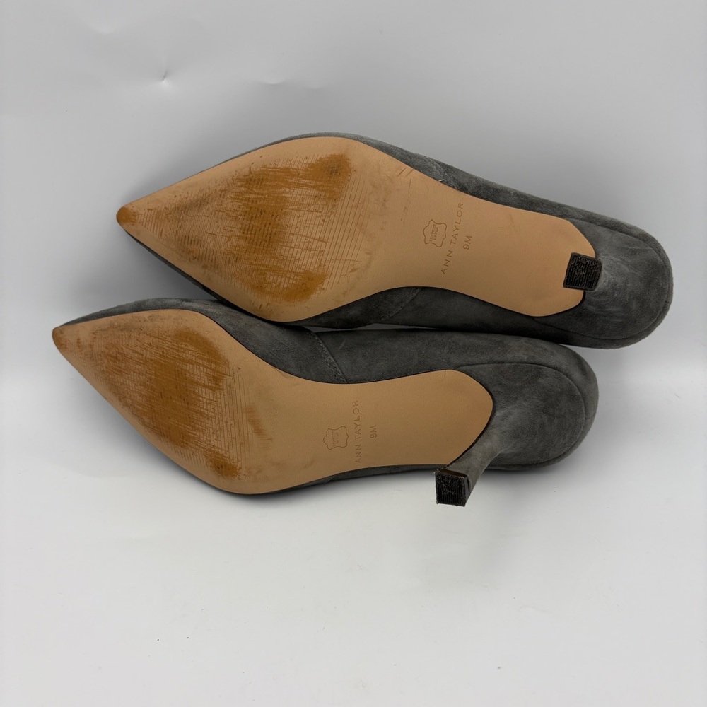 Ann Taylor Gray Suede Heels 9 - Picture 6 of 8